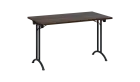 SLA 125 lak skládací jednací stůl 1250x700, deska 25 mm, podnož černý lak, deska ořech královský